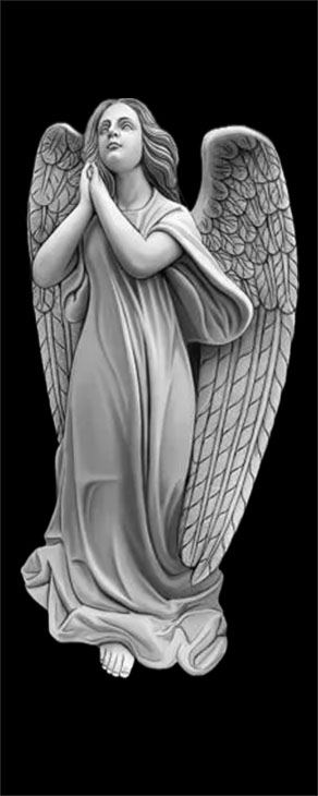 Engraved praying angel